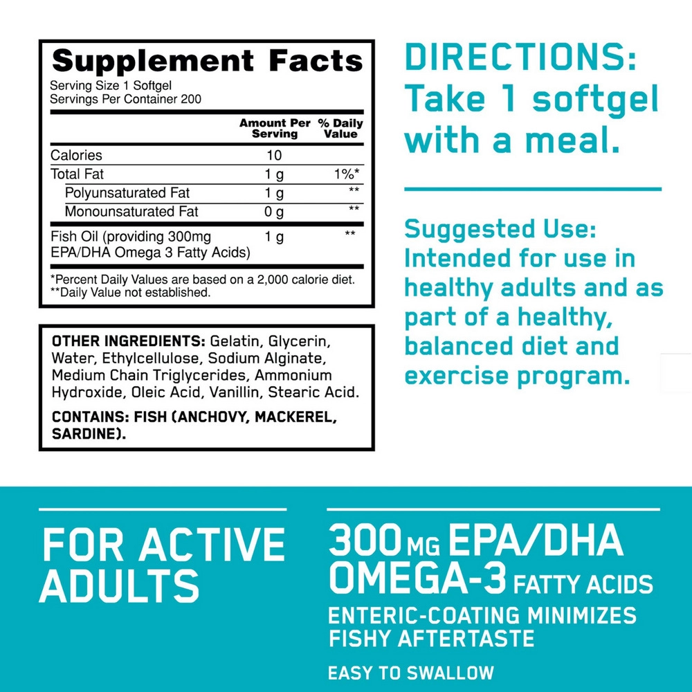 Рыбий жир Optimum Nutrition ON FISH OIL SOFTGELS 200CT