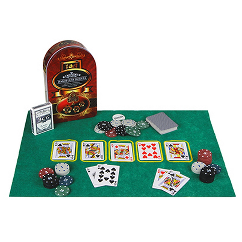 Joc de masa Poker in cutie metalica SILAPRO Poker Metal Case