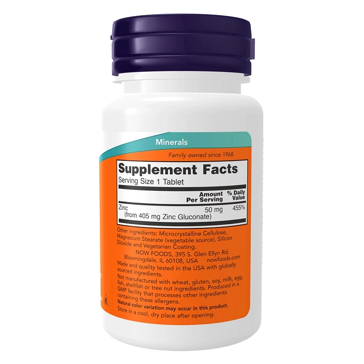 Vitamine Now Foods ZINC GLUCONATE 50mg  100 TABS