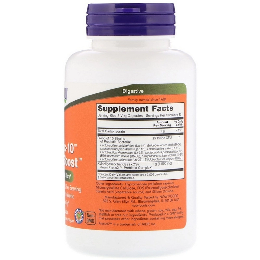 Витамины Now Foods PROBIOTIC-10 + BIFIDO BOOST  90 VCAPS