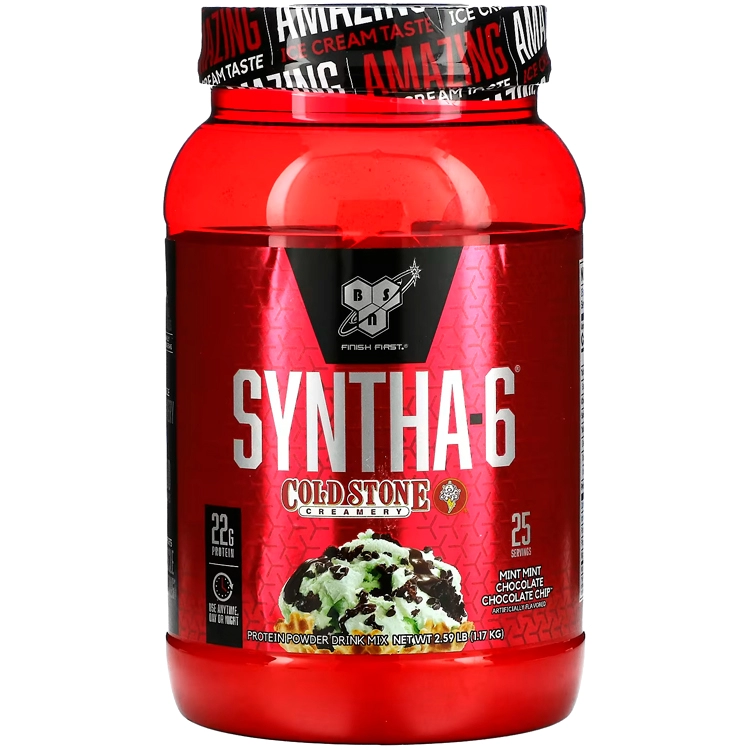 Proteine din zer BSN Syntha-6 Cold Stone Creamery, Mint Mint Chocolate Chocolate Chip 2.59 lb