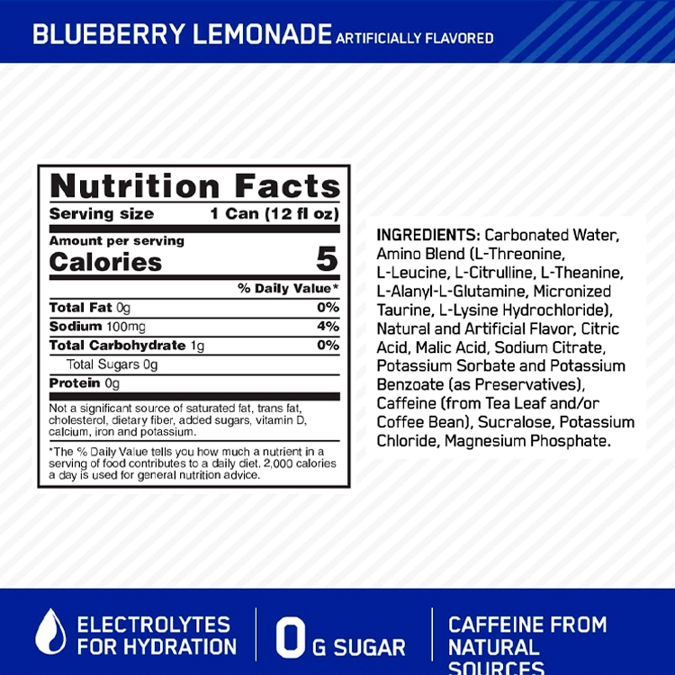 Энергетик Optimum Nutrition Amino Energy + Electrolytes, Blueberry Lemonade