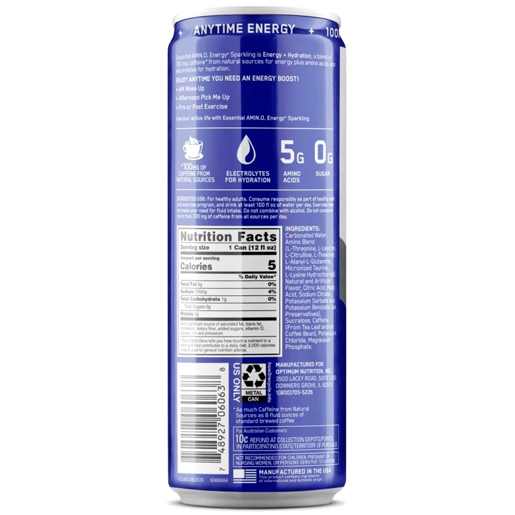 Энергетик Optimum Nutrition Amino Energy + Electrolytes, Blueberry Lemonade