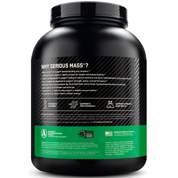 Gheiner Optimum Nutrition SERIOUS MASS CHOCOLATE Peanut Butter 6lb