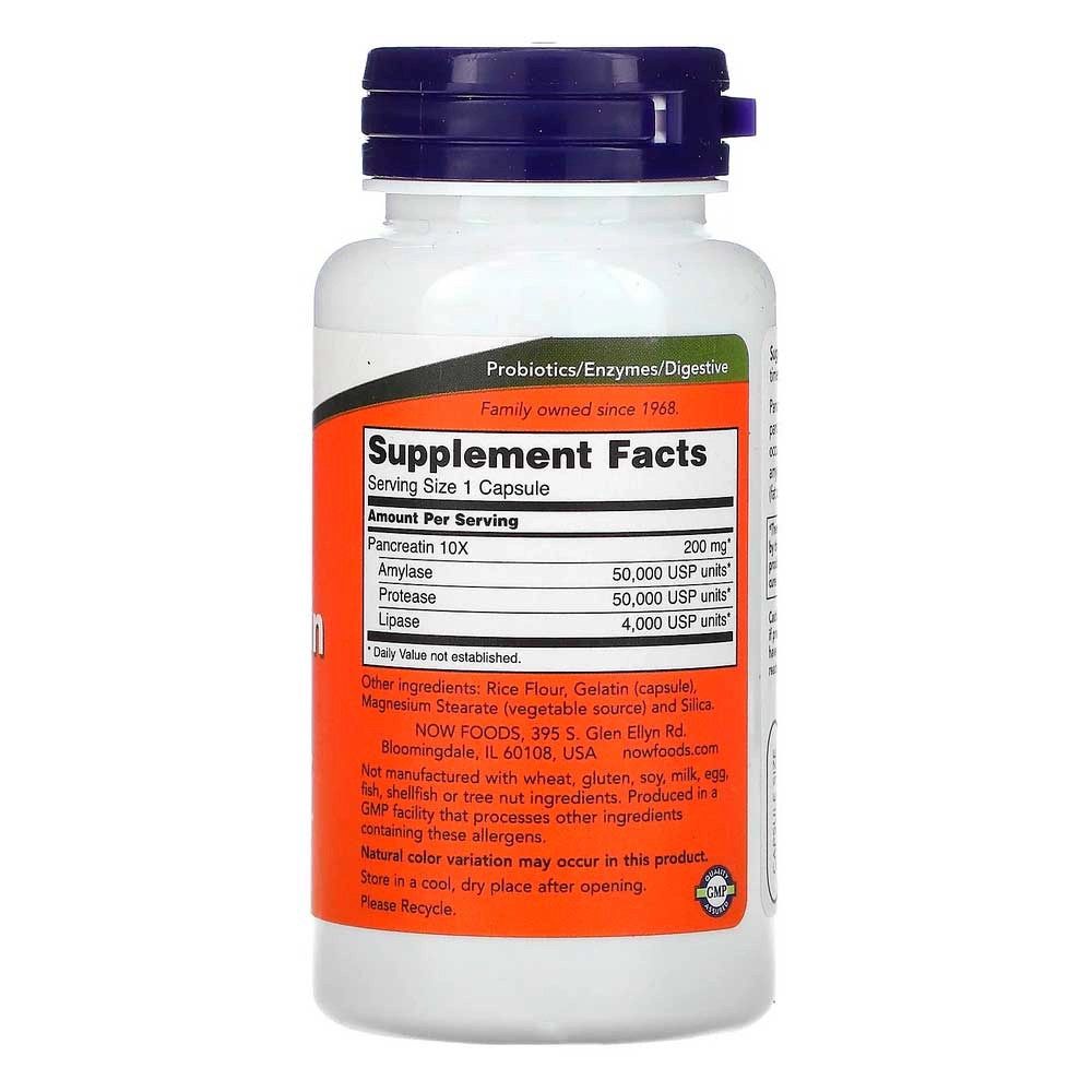Vitamine Now Foods PANCREATIN 2000 (200mg 10X)  100 CAPS