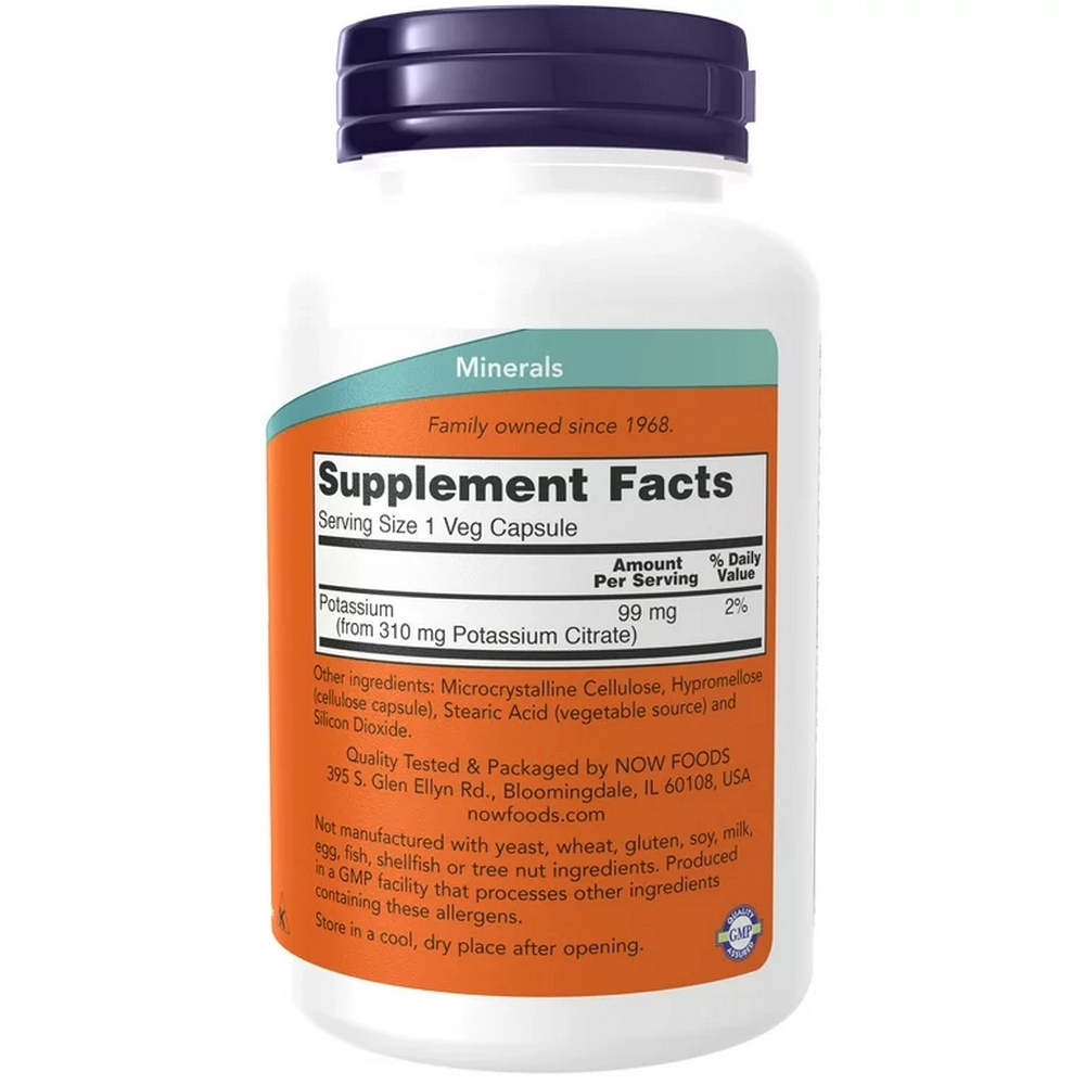 Витамины Now Foods POTASSIUM CITRATE CAPS   180 VCAPS