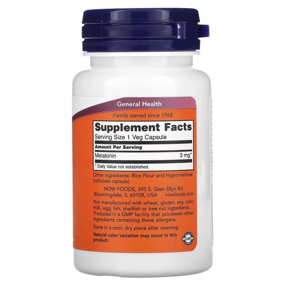 Витамины Now Foods MELATONIN 3mg  60 VCAPS