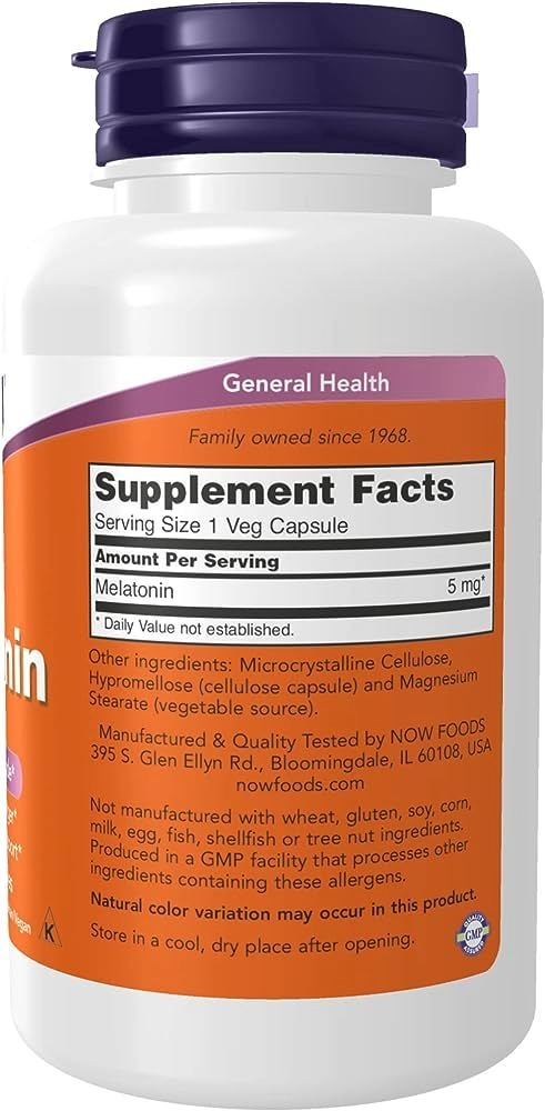 Vitamine Now Foods MELATONIN 5mg  VCAPS   60 VCAPS