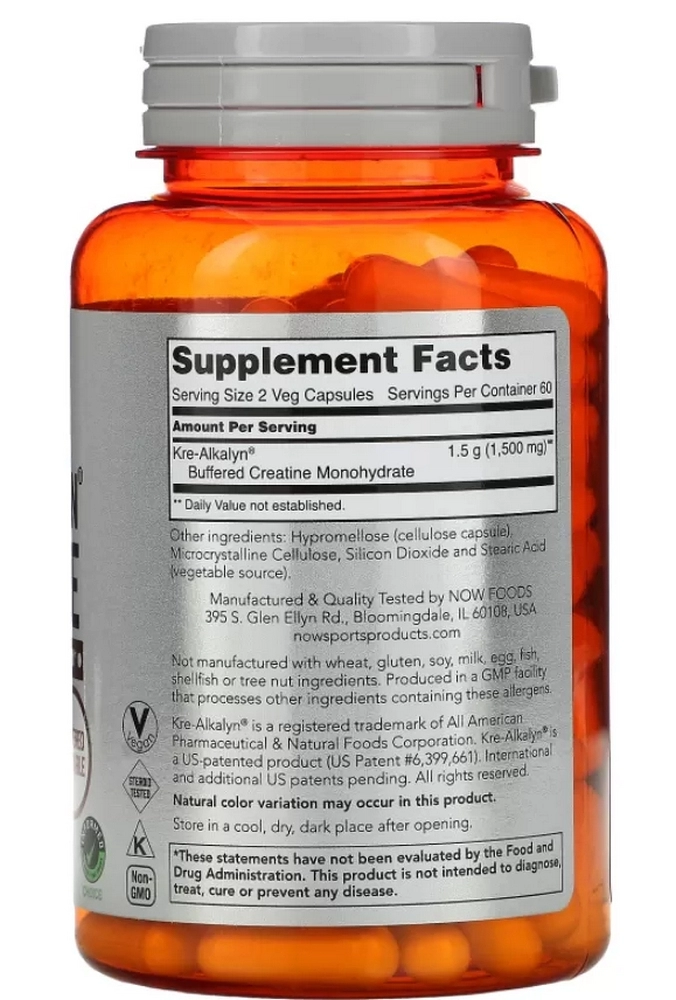 Креатин Now Sports Kre-Alkalyn(R) Creatine 750 mg  120 CAPS