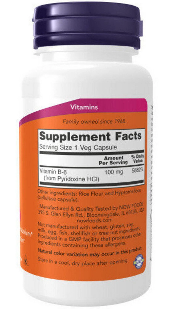 Витамины Now Foods B-6 100mg  100 VCAPS