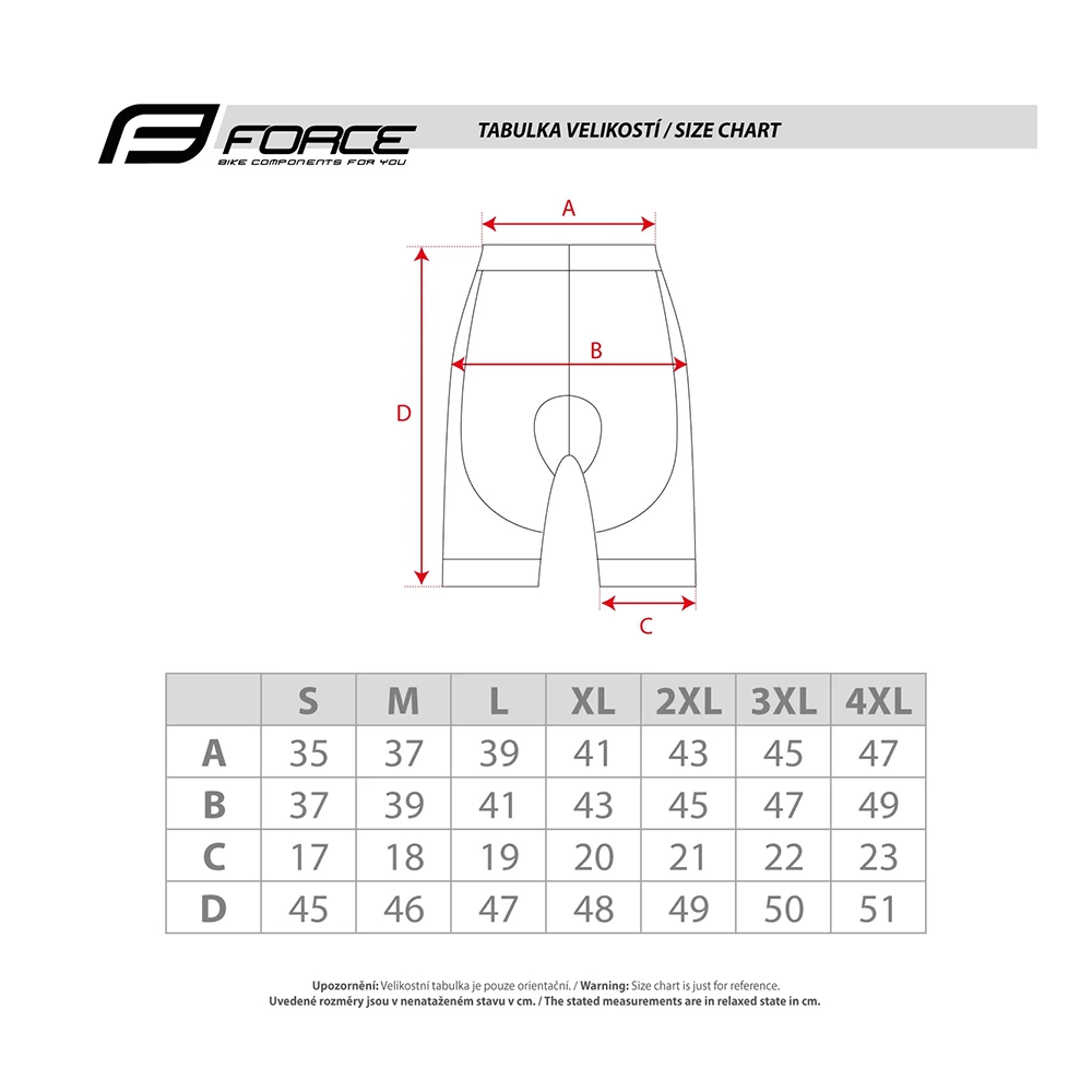 Pantaloni scur?i pentru ciclism fara bretele Force COMFORT