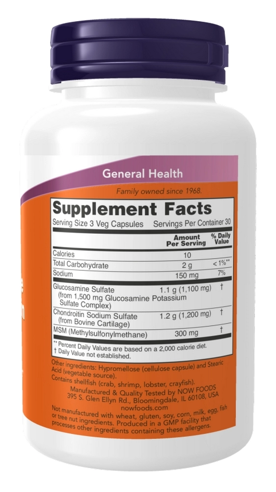 Витамины Now Foods GLUCOS 500/CHOND 400/MSM   90 VCAPS