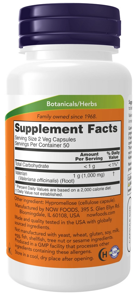 Vitamine Now Foods VALERIAN ROOT 500mg  100 VCAPS