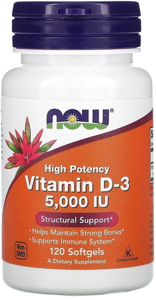 Витамины Now Foods VIT D-3 5000IU 120 SGELS