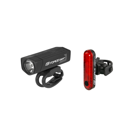 Set fara pentru bicicleta Force USB DOT front+rear