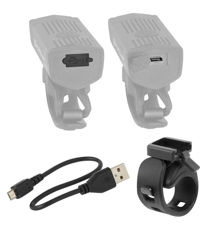 Set fara pentru bicicleta Force USB DOT front+rear