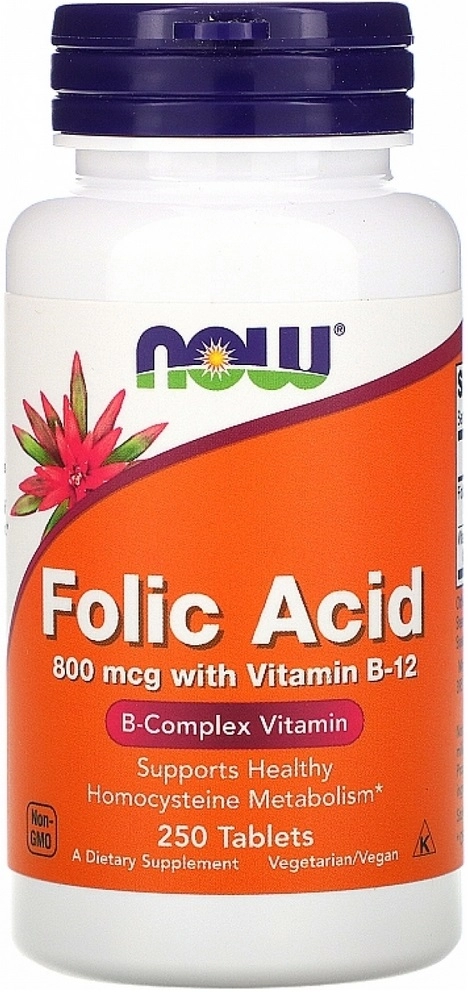 Vitamine Now Foods FOLIC ACID 800mcg  250 TABS