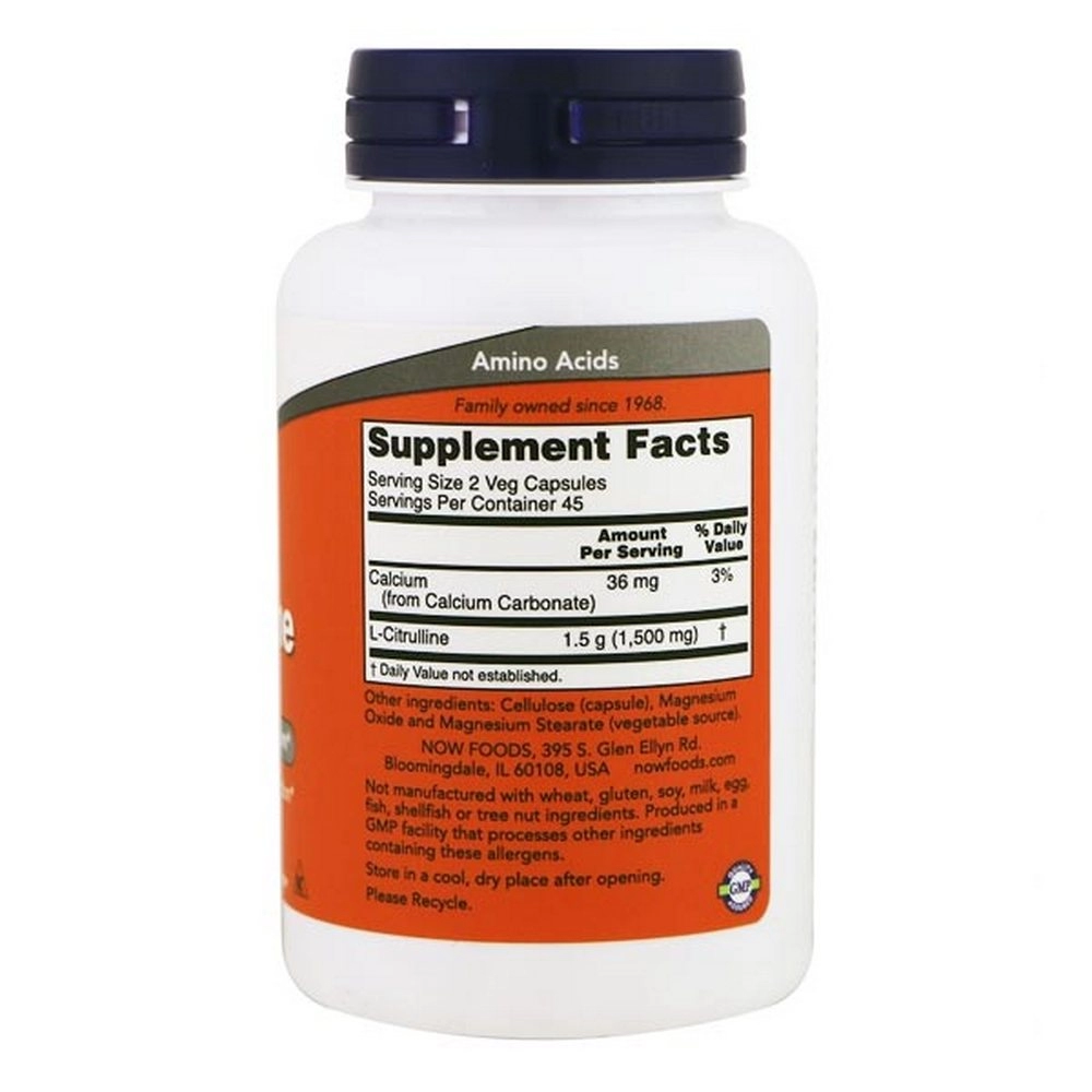 Цитрулин Now Foods CITRULLINE  750MG   90 VCAPS