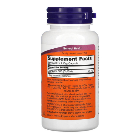Vitamine Now Foods CoQ10 30mg  120 VCAPS