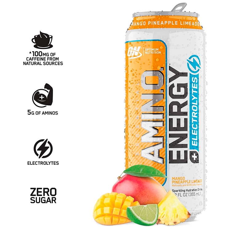 Energizant Optimum Nutrition Amino Energy + Electrolytes, Mango Pineapple Limeade, 12 oz