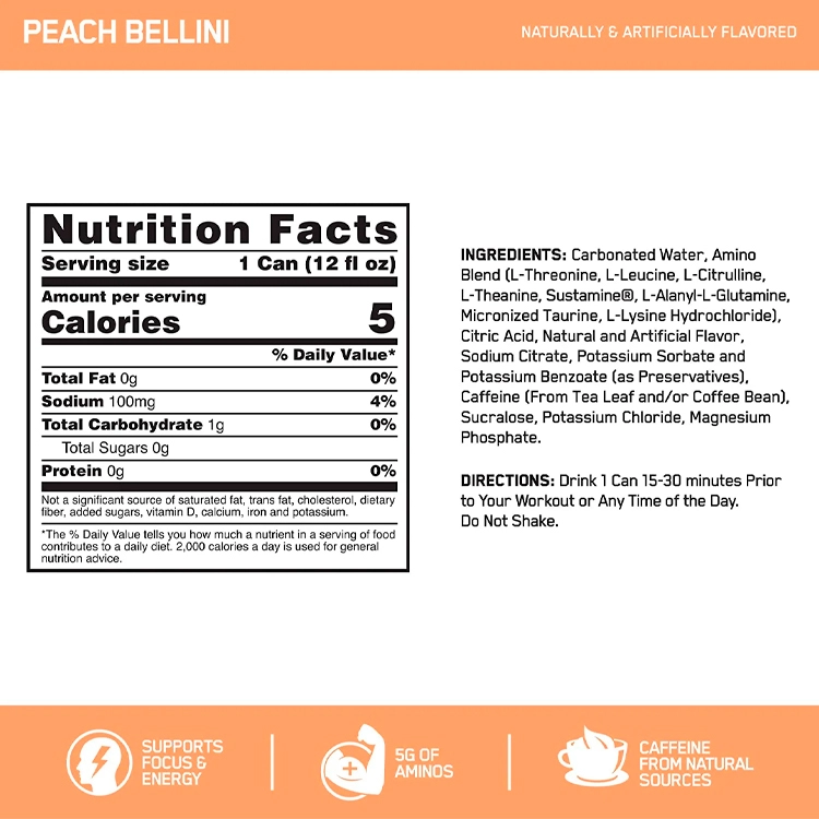 Energizant Optimum Nutrition Amino Energy + Electrolytes, Peach Bellini