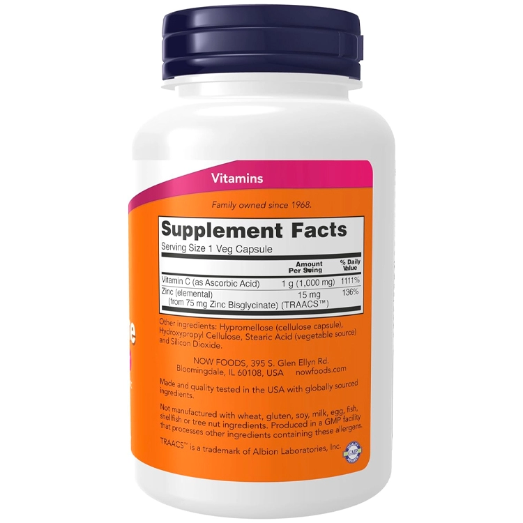 Витамины Now Foods C-1000 & Zinc Immune