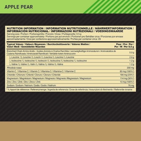 Aminoacizi Optimum Nutrition BCAA Train + Stain Apple Pear 266 g